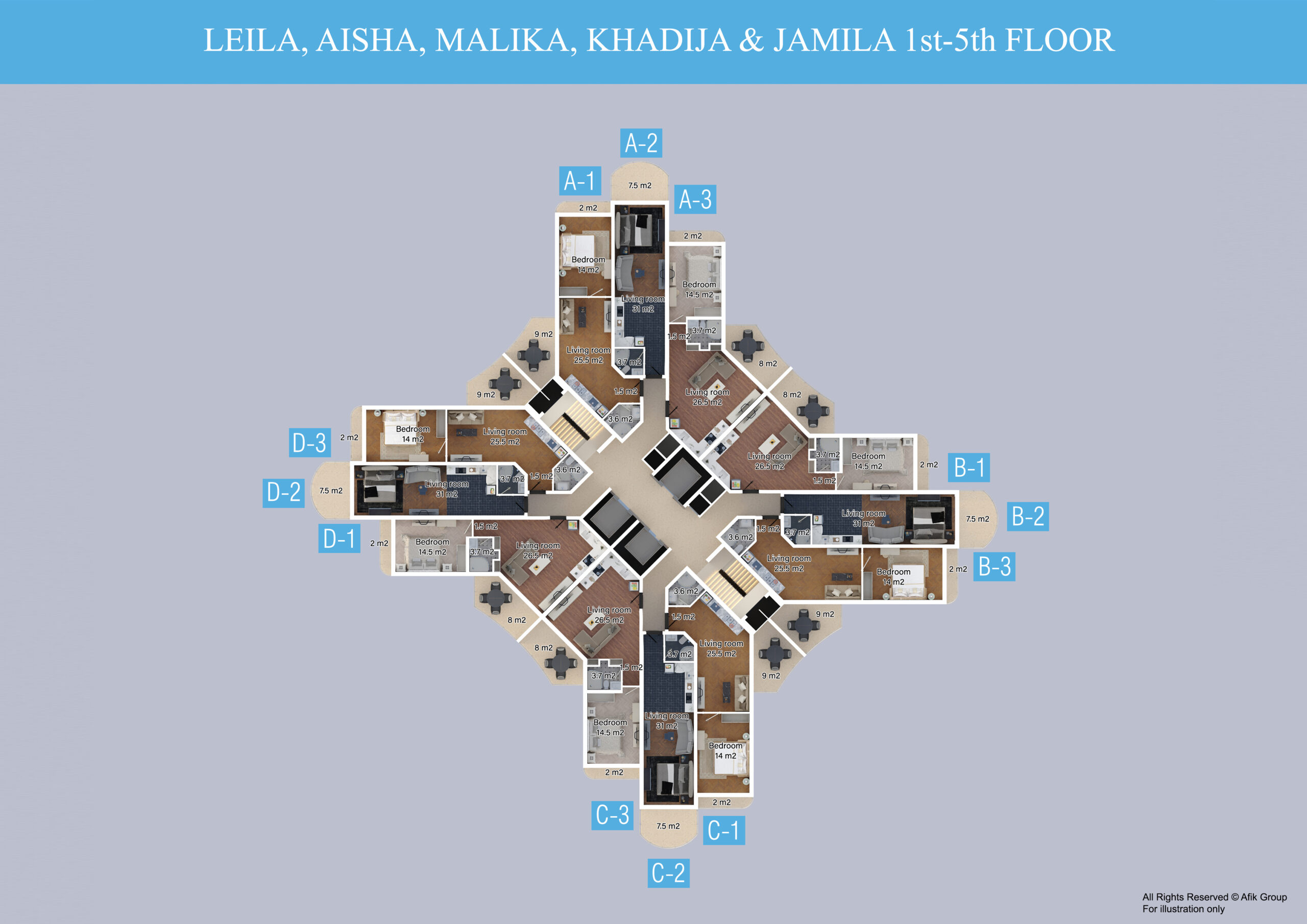 НОВОЕ СТРОИТЕЛЬСТВО Проект CAESAR PALM JUMEIRAH Недвижимость на Северном Кипре — изображение 4