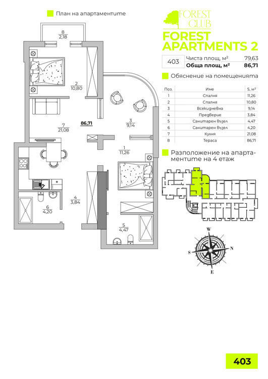НОВОЕ СТРОИТЕЛЬСТВО АПАРТАМЕНТЫ В КОМПЛЕКСЕ Forest Apartments 2 ВАРНА — изображение 29
