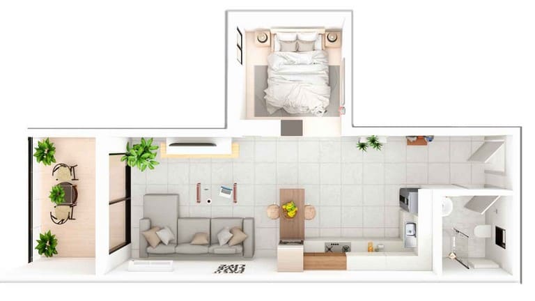 НОВОЕ СТРОИТЕЛЬСТВО Апартаменты комплекса Caesar Resort Студио с нишей 56 м2 — изображение 6