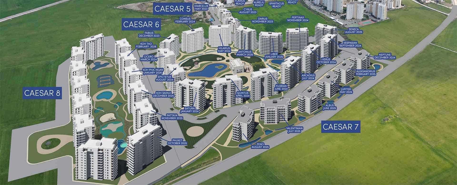 НОВОЕ СТРОИТЕЛЬСТВО Проект Caesar Resort Недвижимость на Северном Кипре